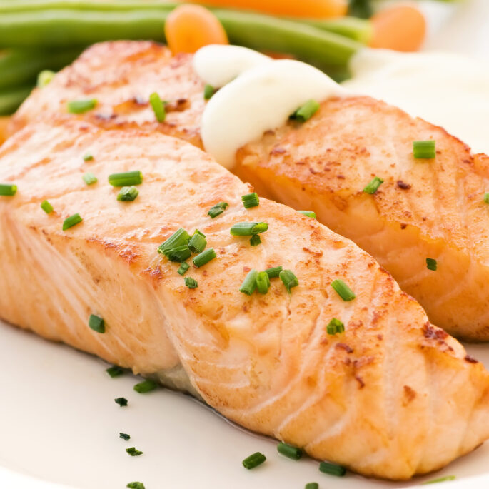 bigstock-Salmon-filet-with-Beans-29406641